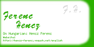 ferenc hencz business card